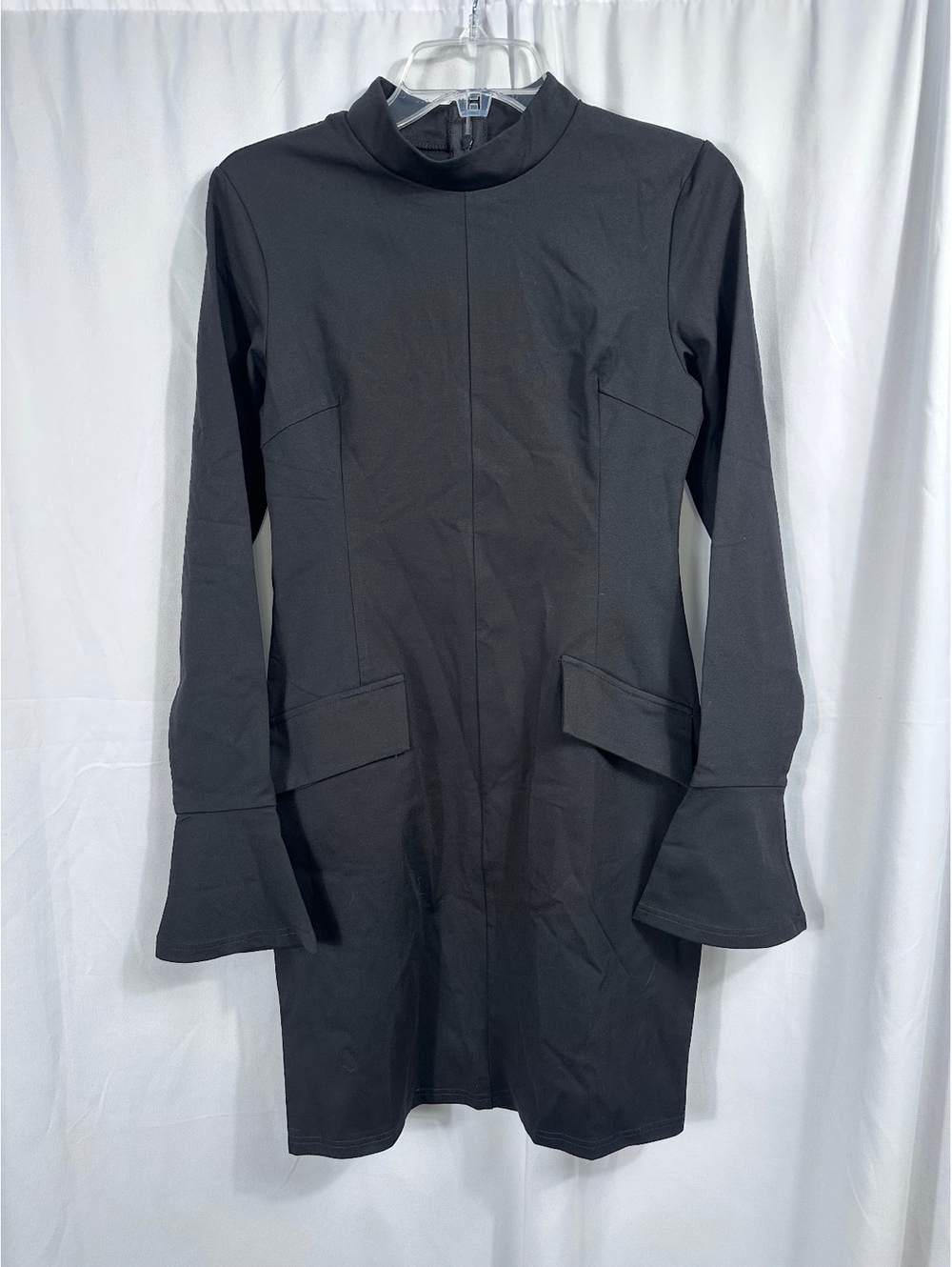 ANRABESS Black Long Sleeve Flared Cuff Dress Size Medium